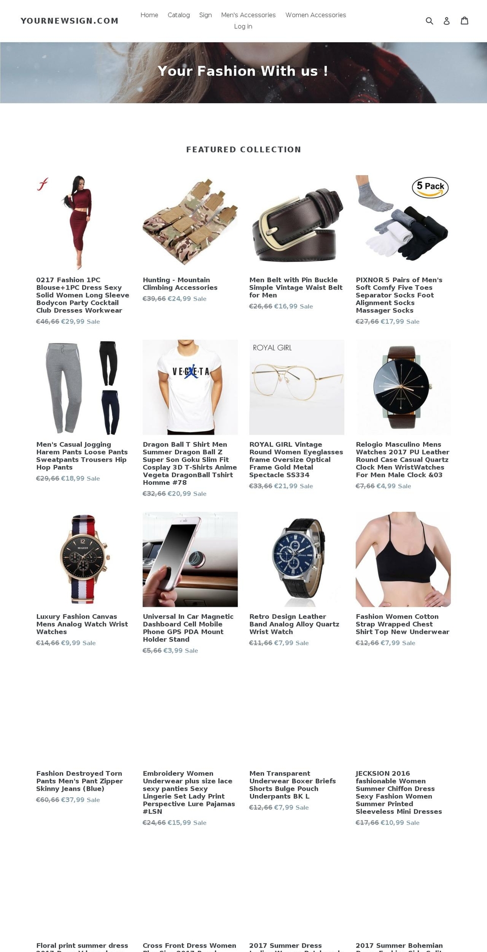 yournewsign.com — Shopify storefront screenshot