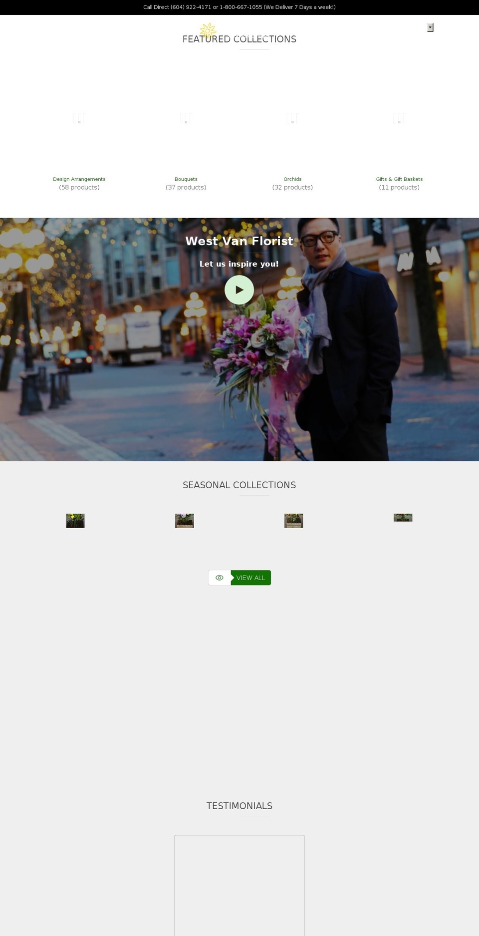 yournorthshoreflorist.ca shopify website screenshot