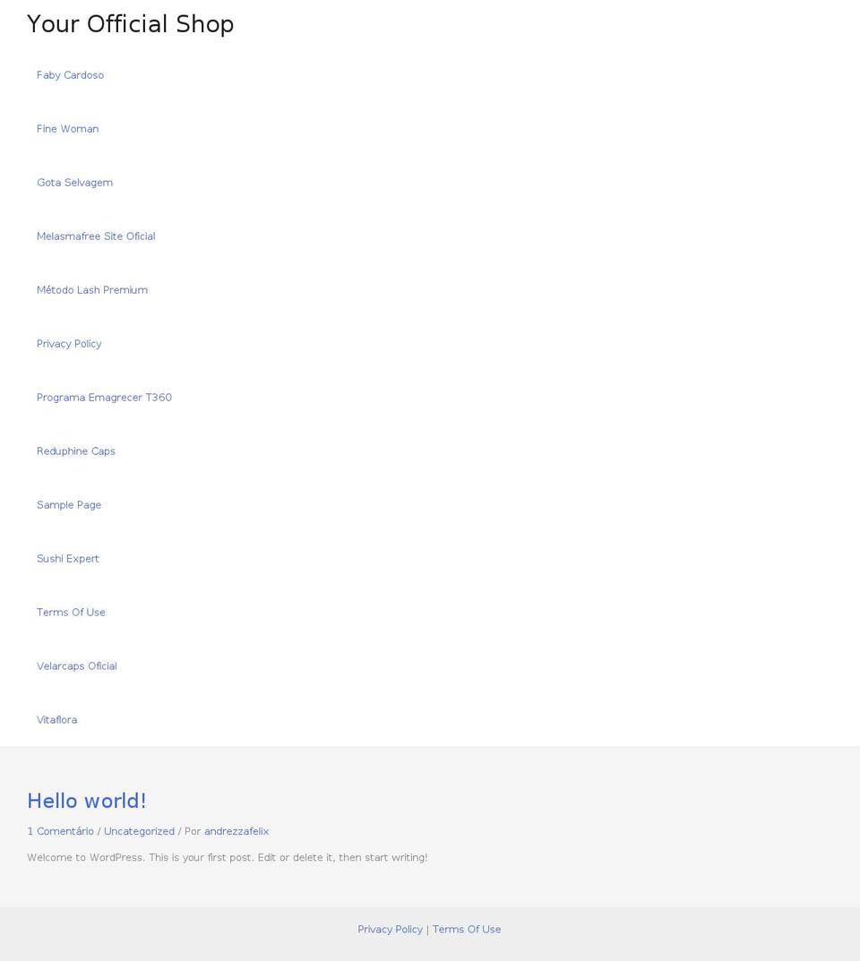 yourofficialshop.com — Shopify storefront screenshot