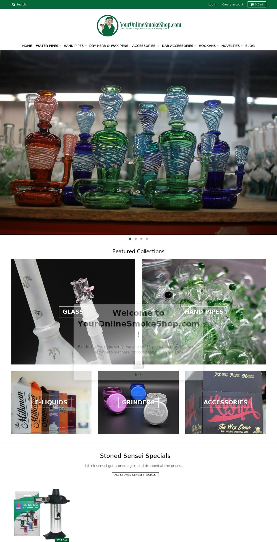 Online Shop Shopify theme site example youronlinesmokeshop.net