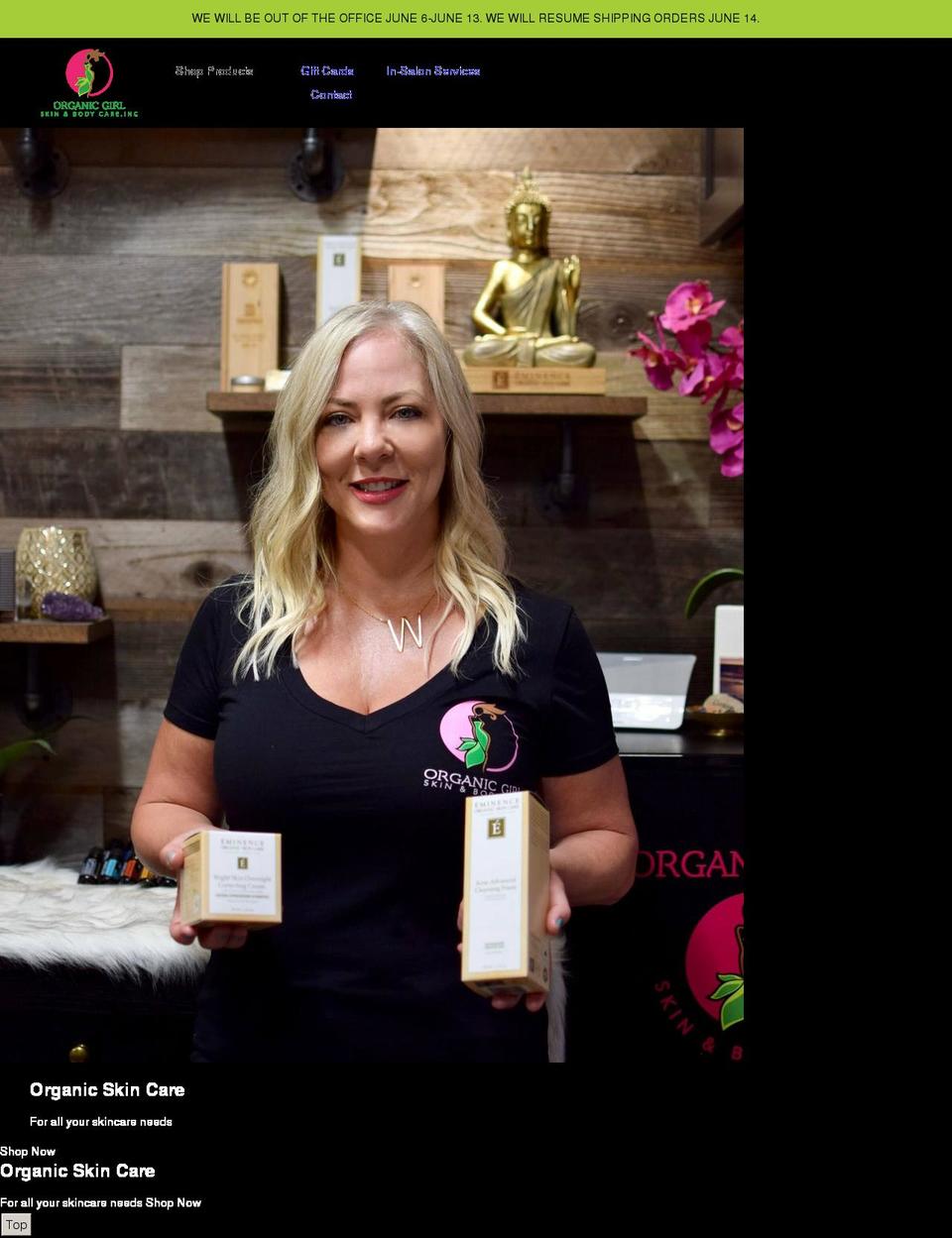 yourorganicgirl.com shopify website screenshot
