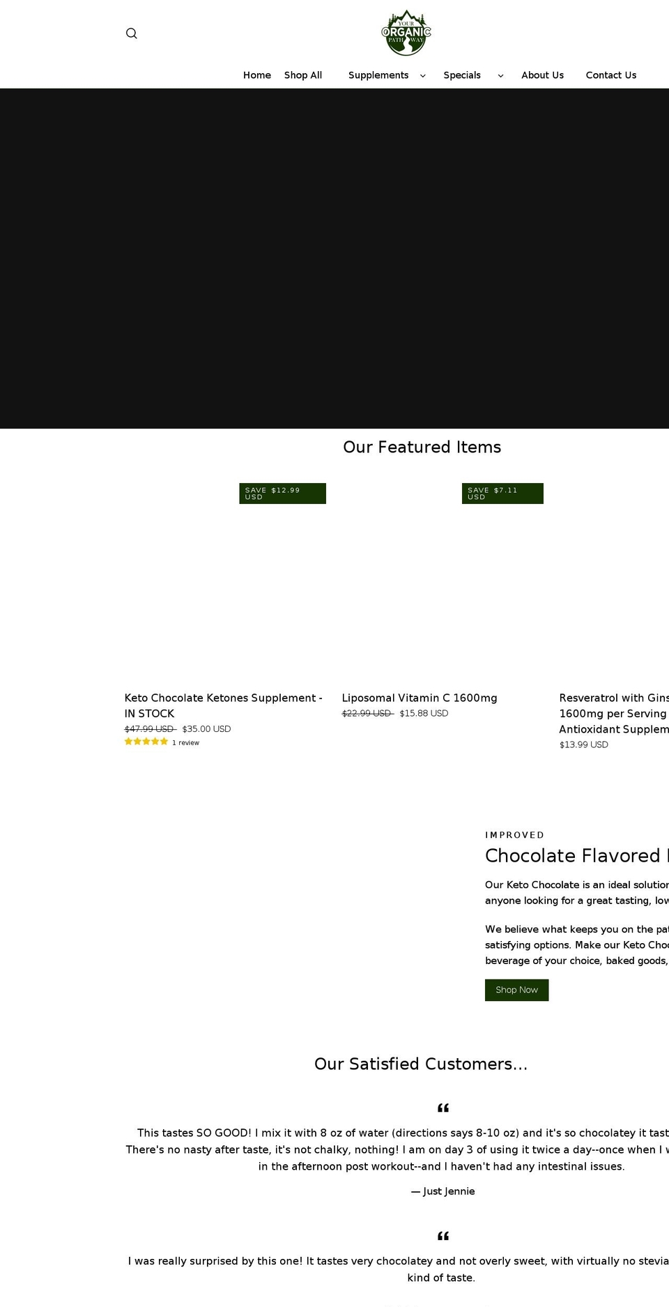 yourorganicpathway.com shopify website screenshot