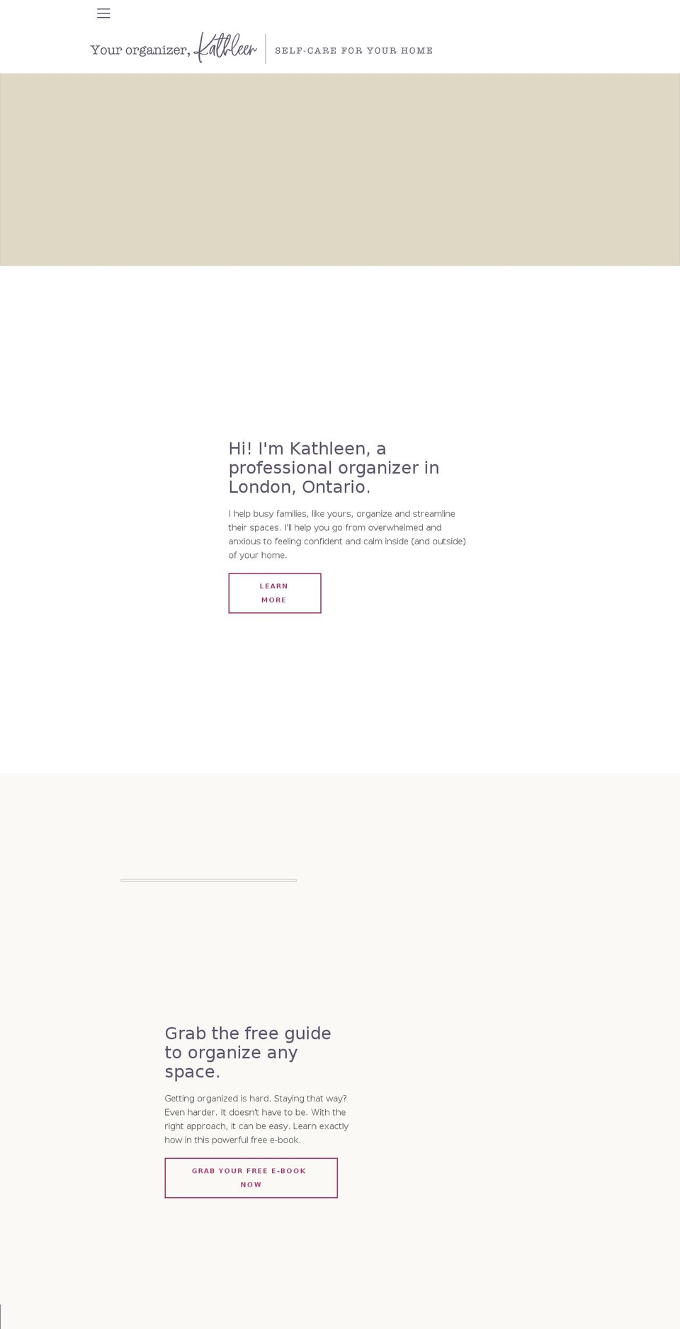 yourorganizerkathleen.com shopify website screenshot