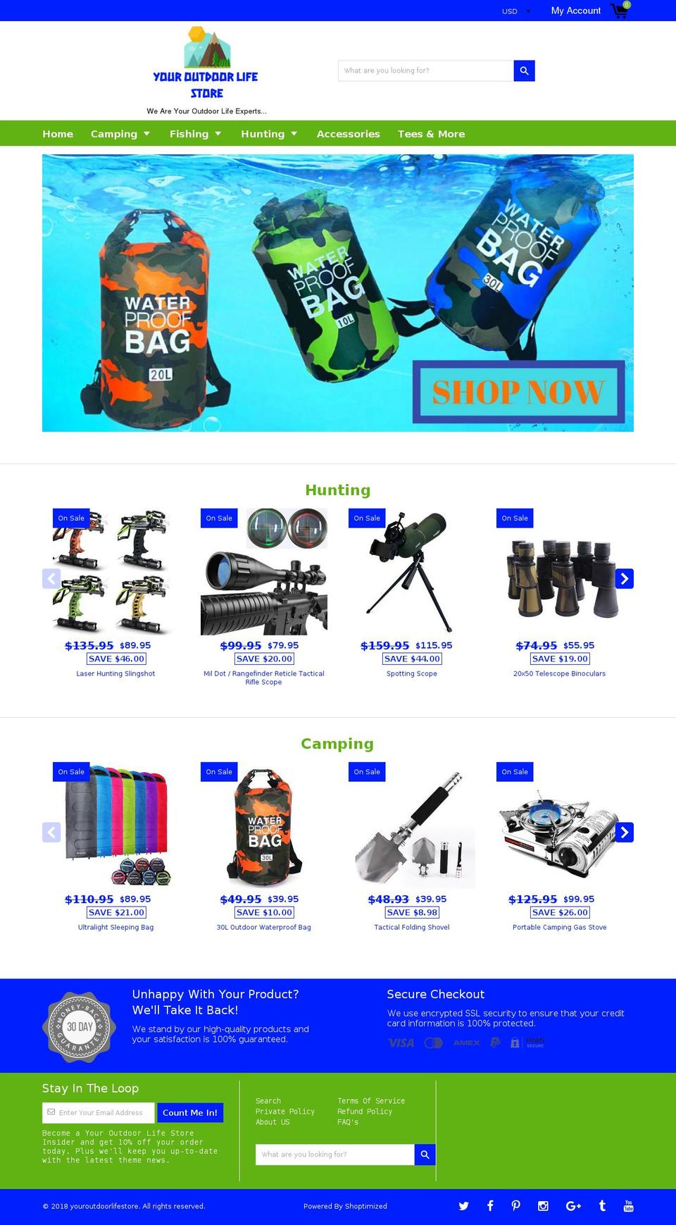 youroutdoorlifestore.com — Shopify storefront screenshot