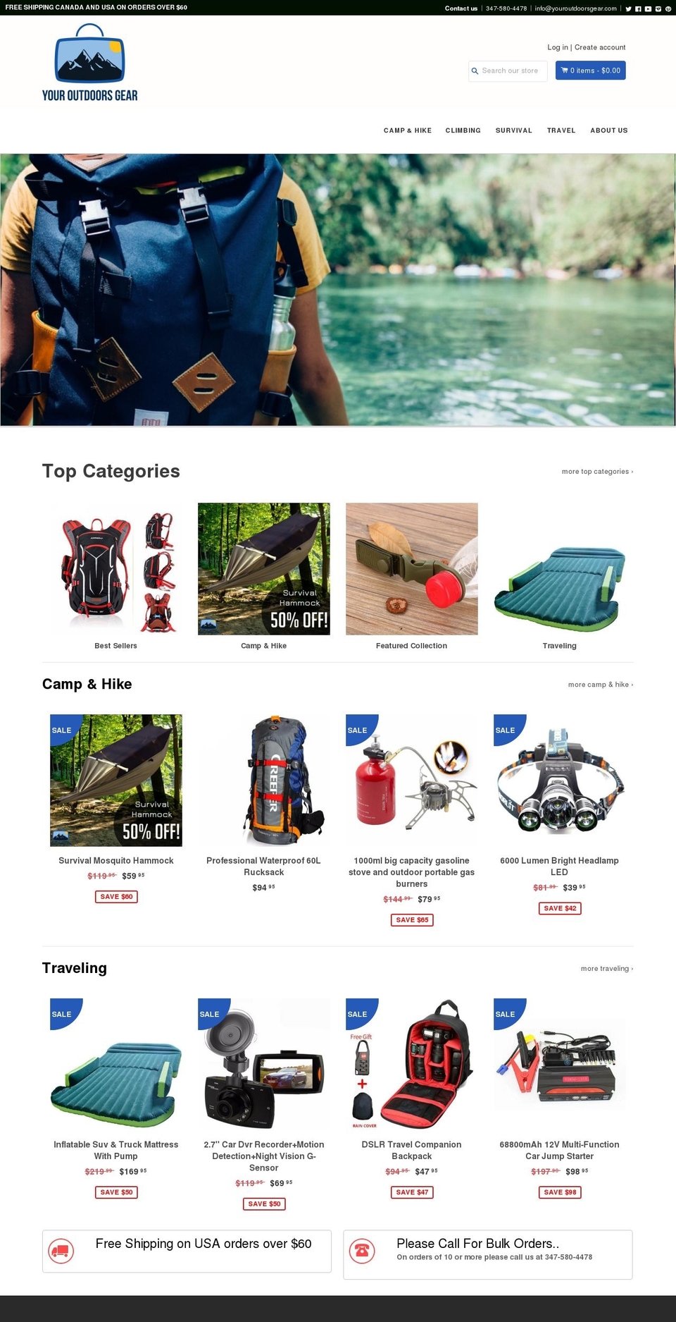 youroutdoorsgear.com shopify website screenshot
