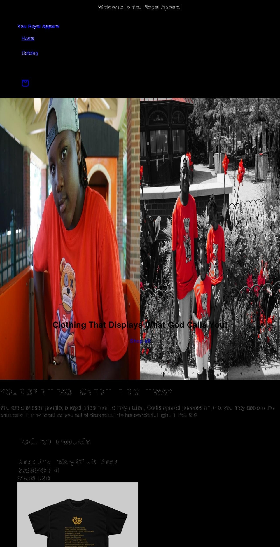 youroyalapparel.com shopify website screenshot