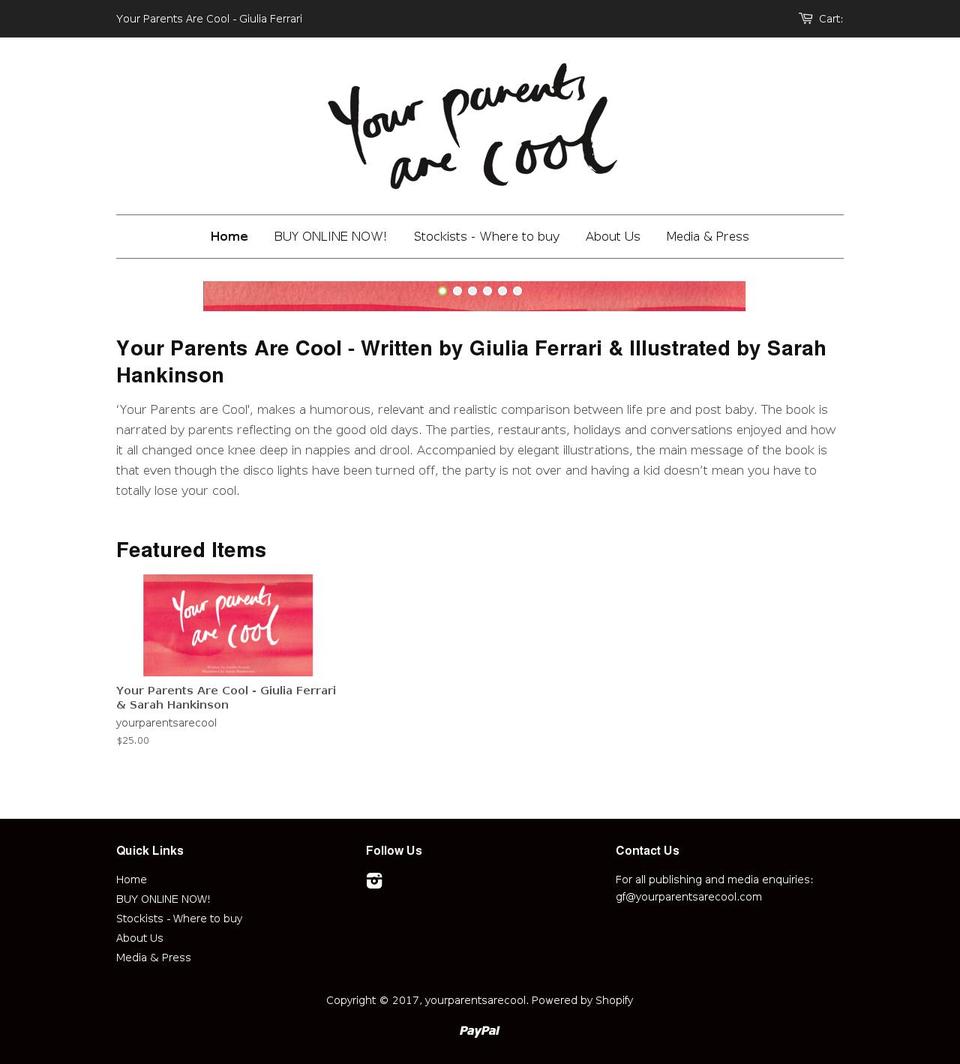 yourparentsarecool.com shopify website screenshot