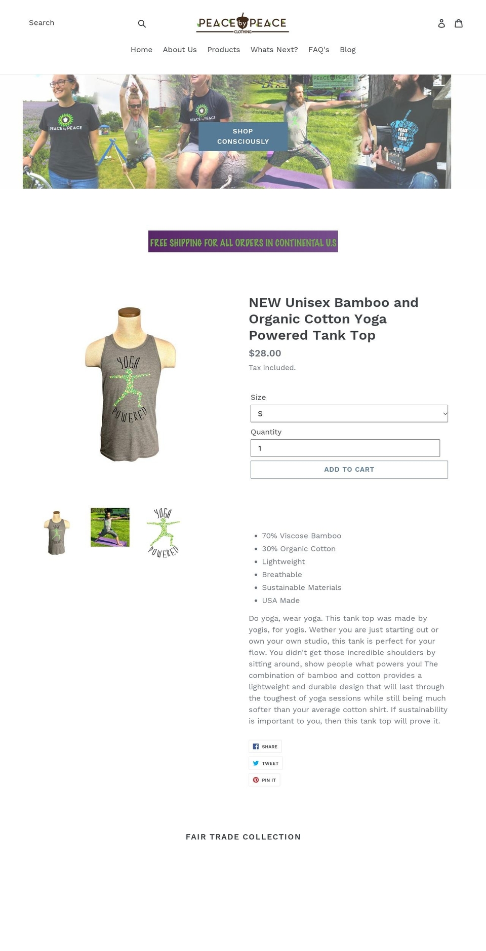 yourpeacebypeace.com — Shopify storefront screenshot