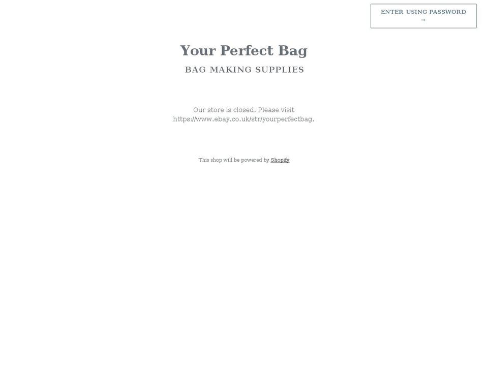 yourperfectbag.co.uk shopify website screenshot