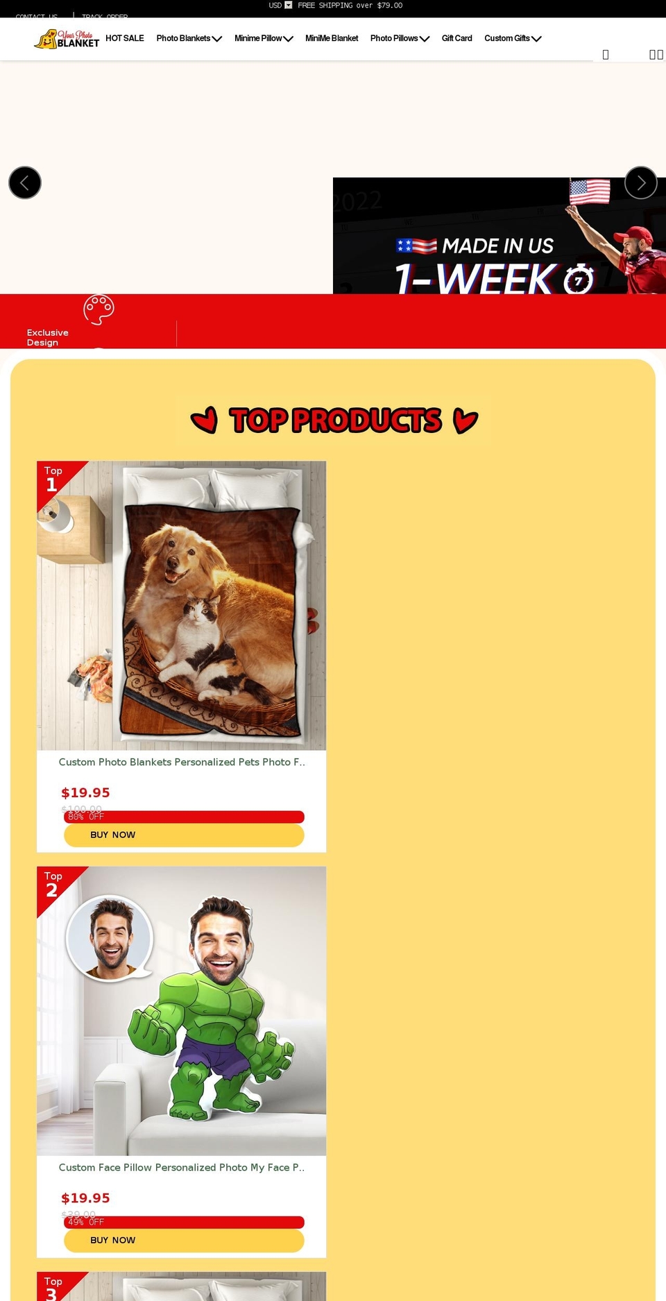 yourphotoblanket.co.uk shopify website screenshot