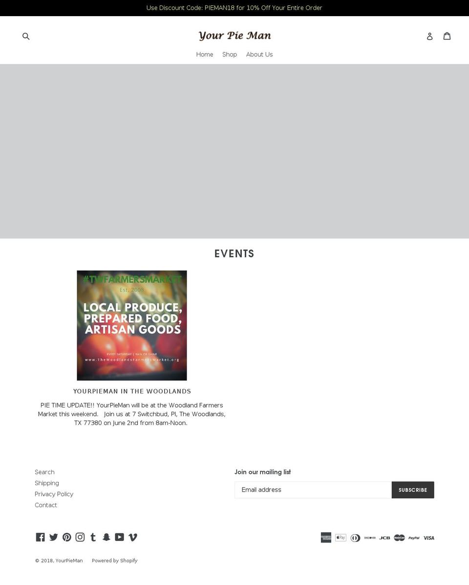 yourpieman.com — Shopify storefront screenshot