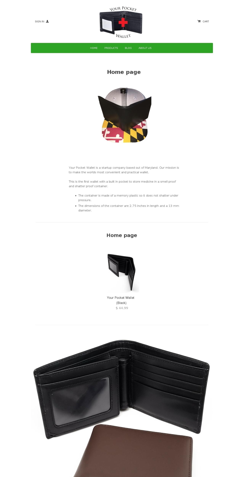 yourpocketwallet.com shopify website screenshot
