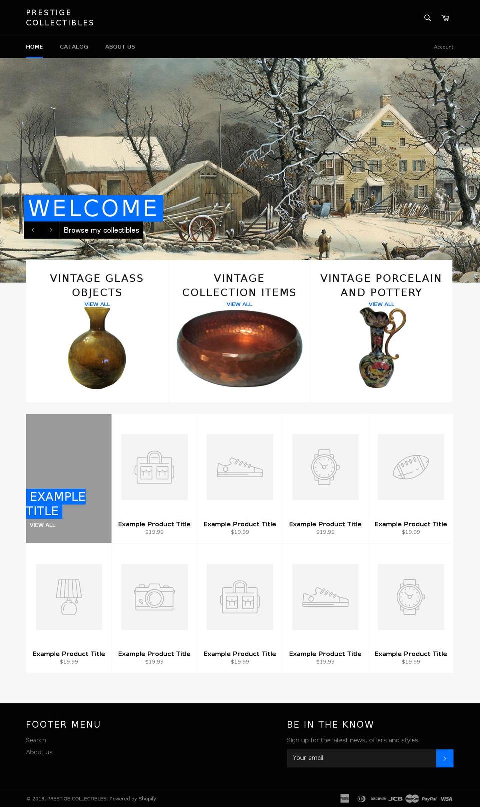 yourprestigecollectibles.com shopify website screenshot