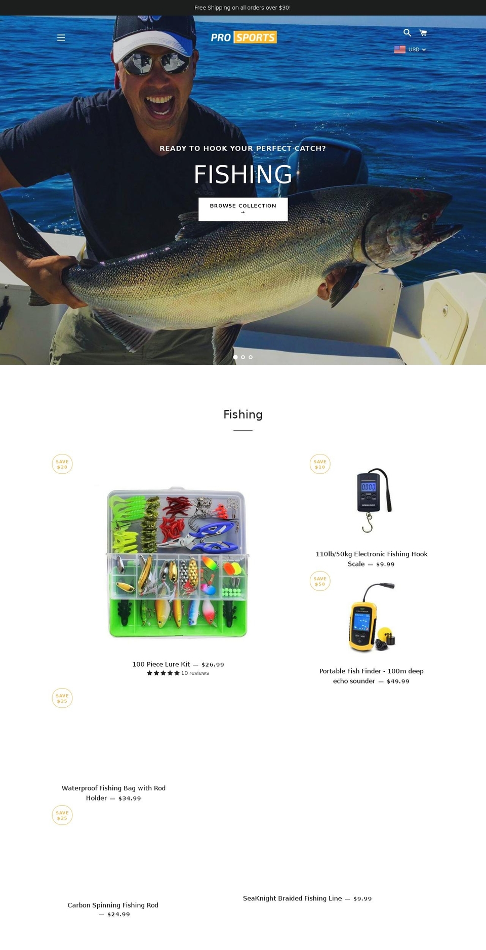 yourprosports.com — Shopify storefront screenshot