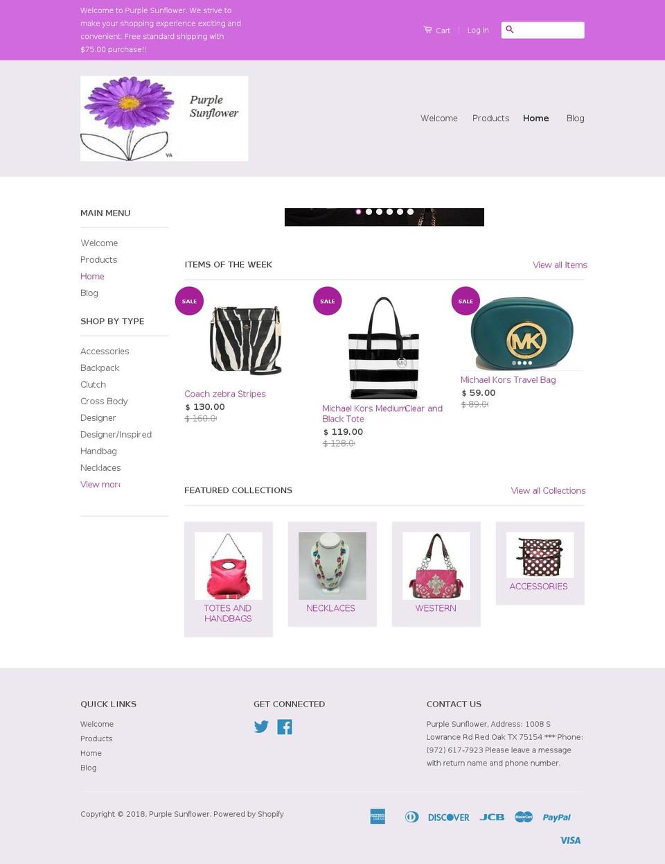 yourpurplesunflower.com — Shopify storefront screenshot