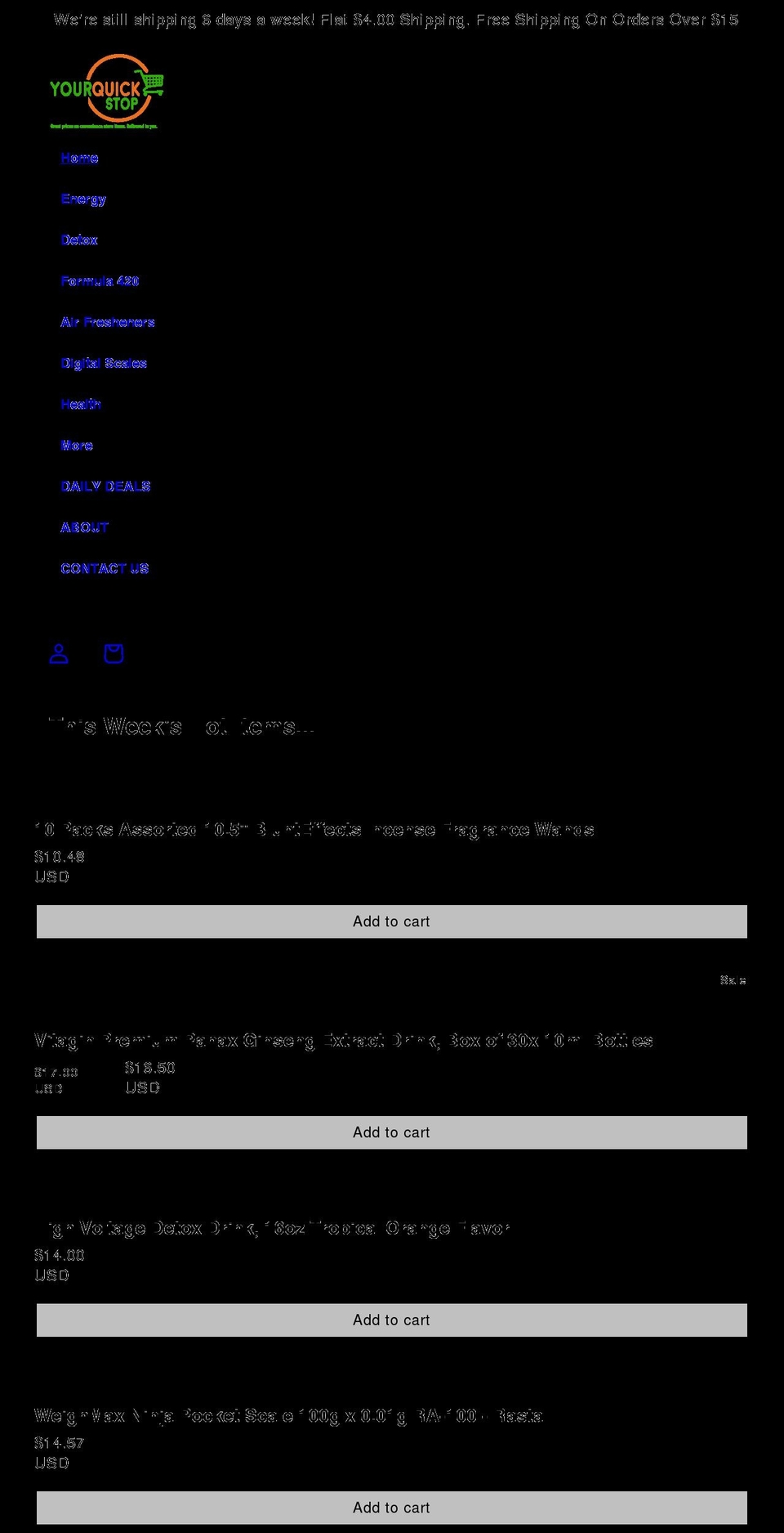 yourquickstop.com shopify website screenshot