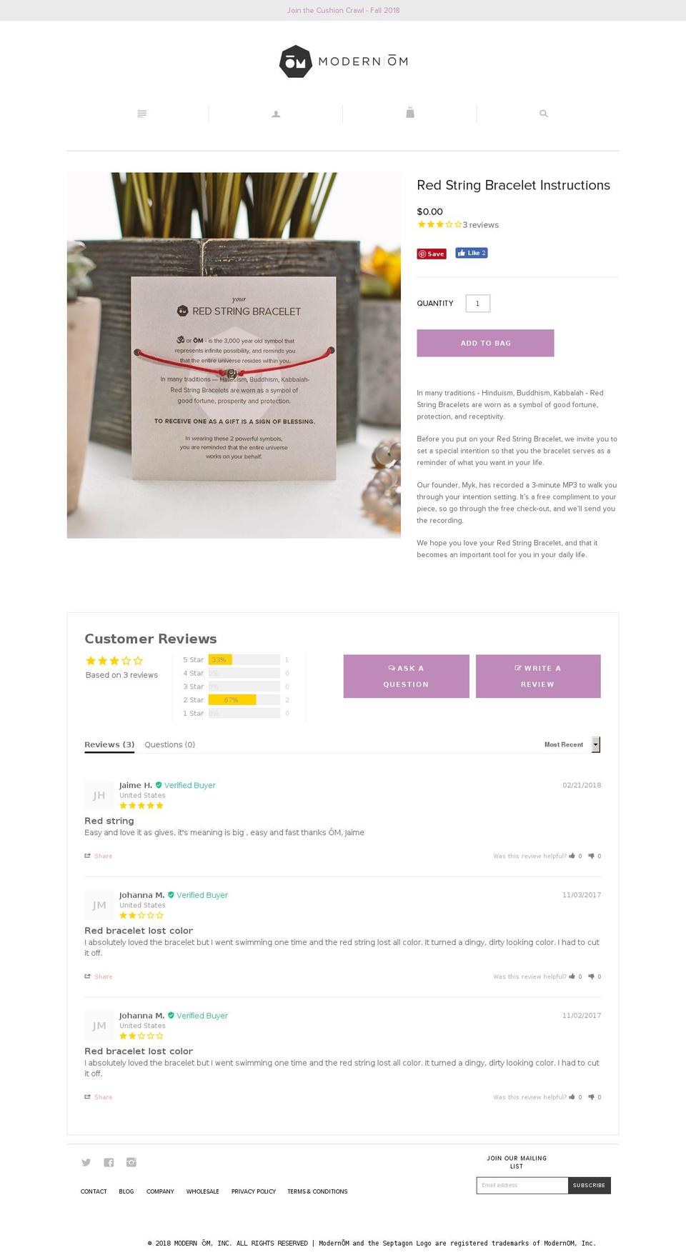 yourredbracelet.com — Shopify storefront screenshot