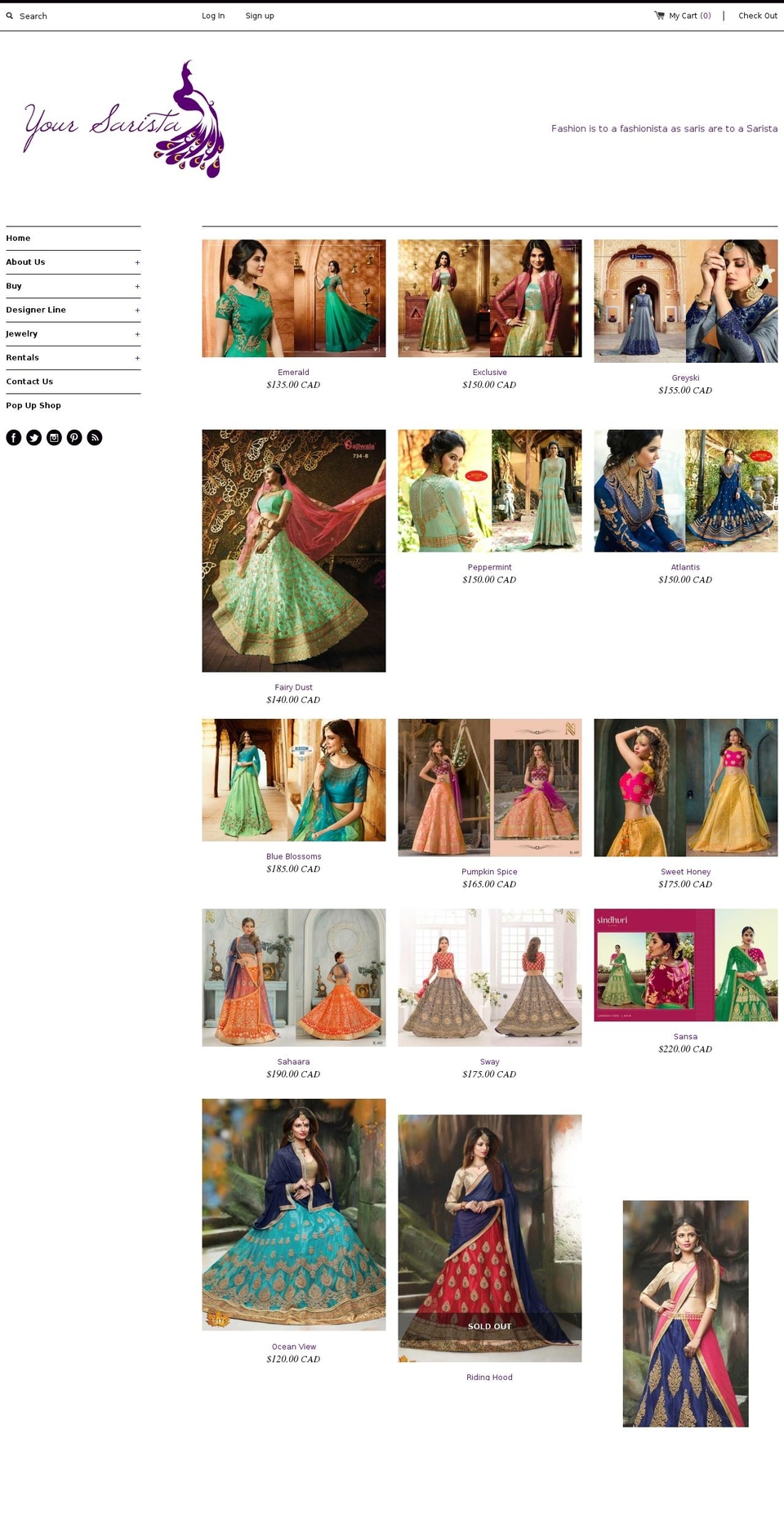yoursarista.com — Shopify storefront screenshot