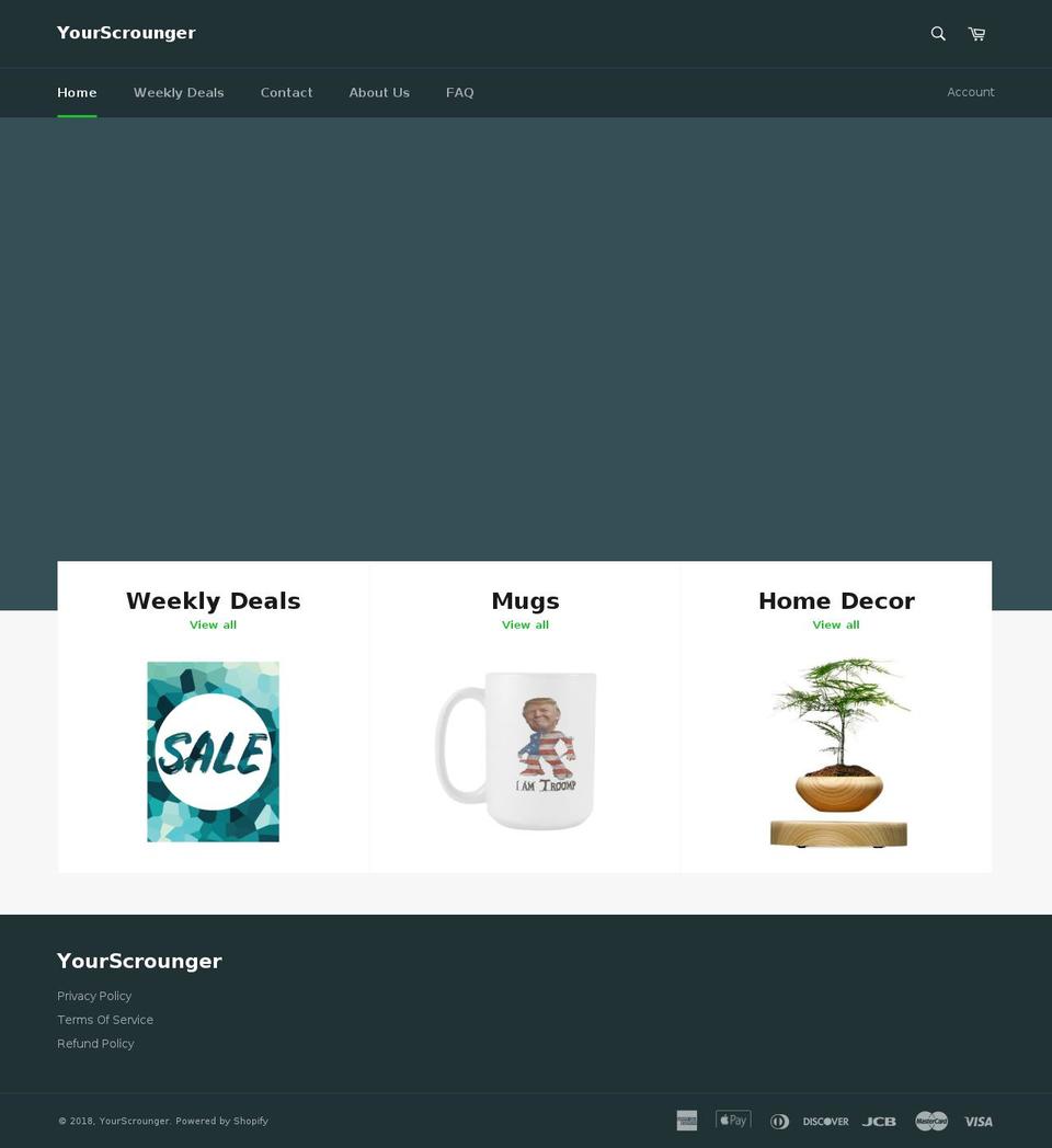 yourscrounger.com — Shopify storefront screenshot