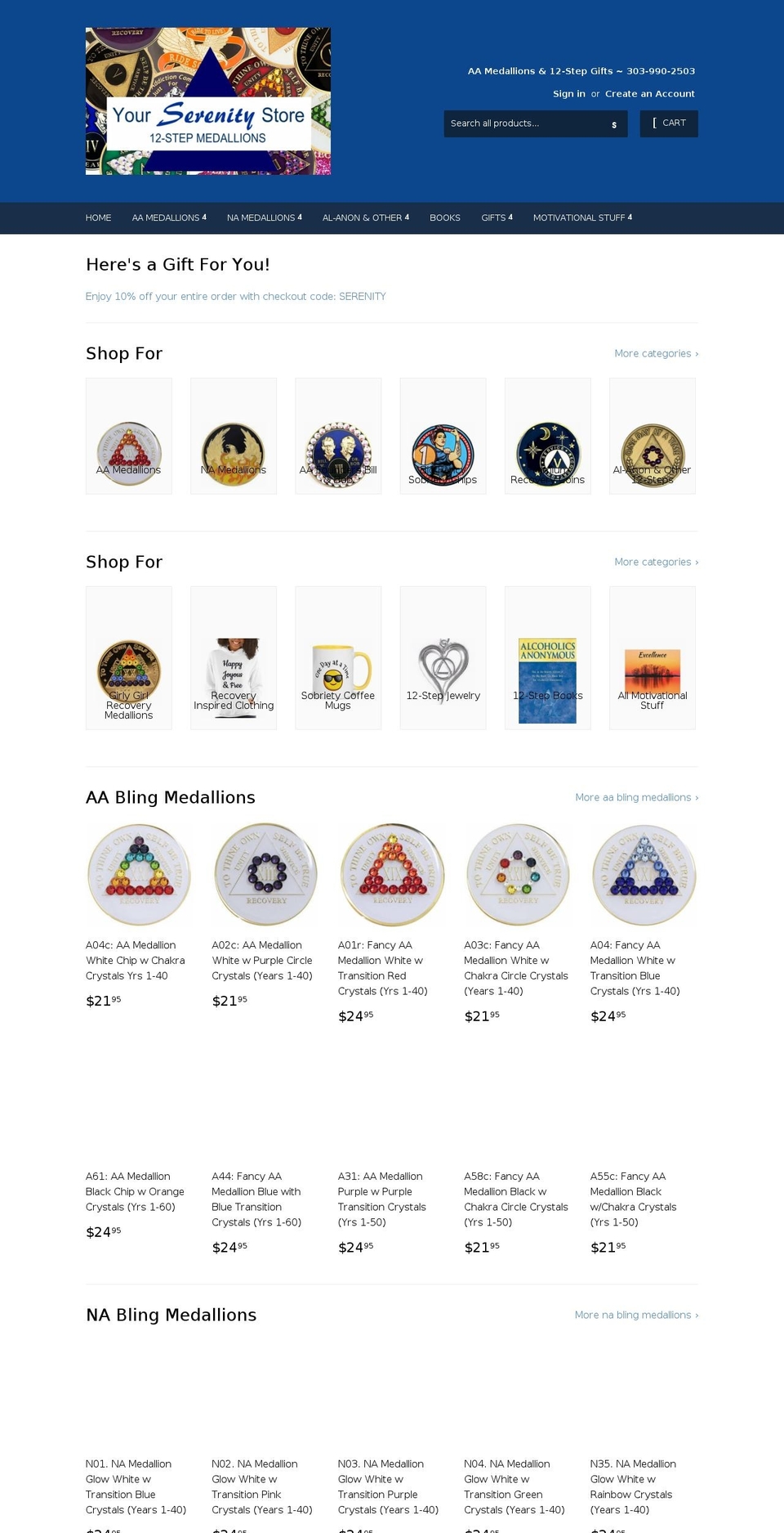yourserenitystore.com shopify website screenshot