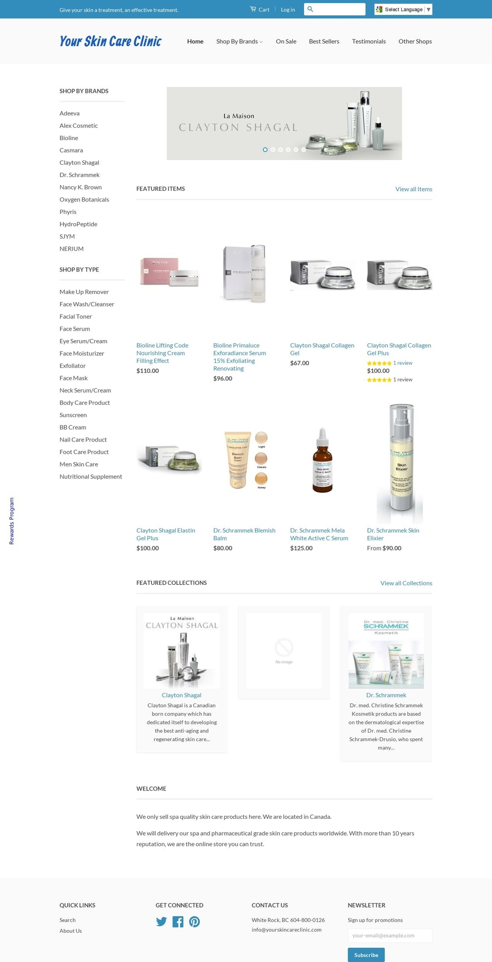 yourskincareclinic.com shopify website screenshot
