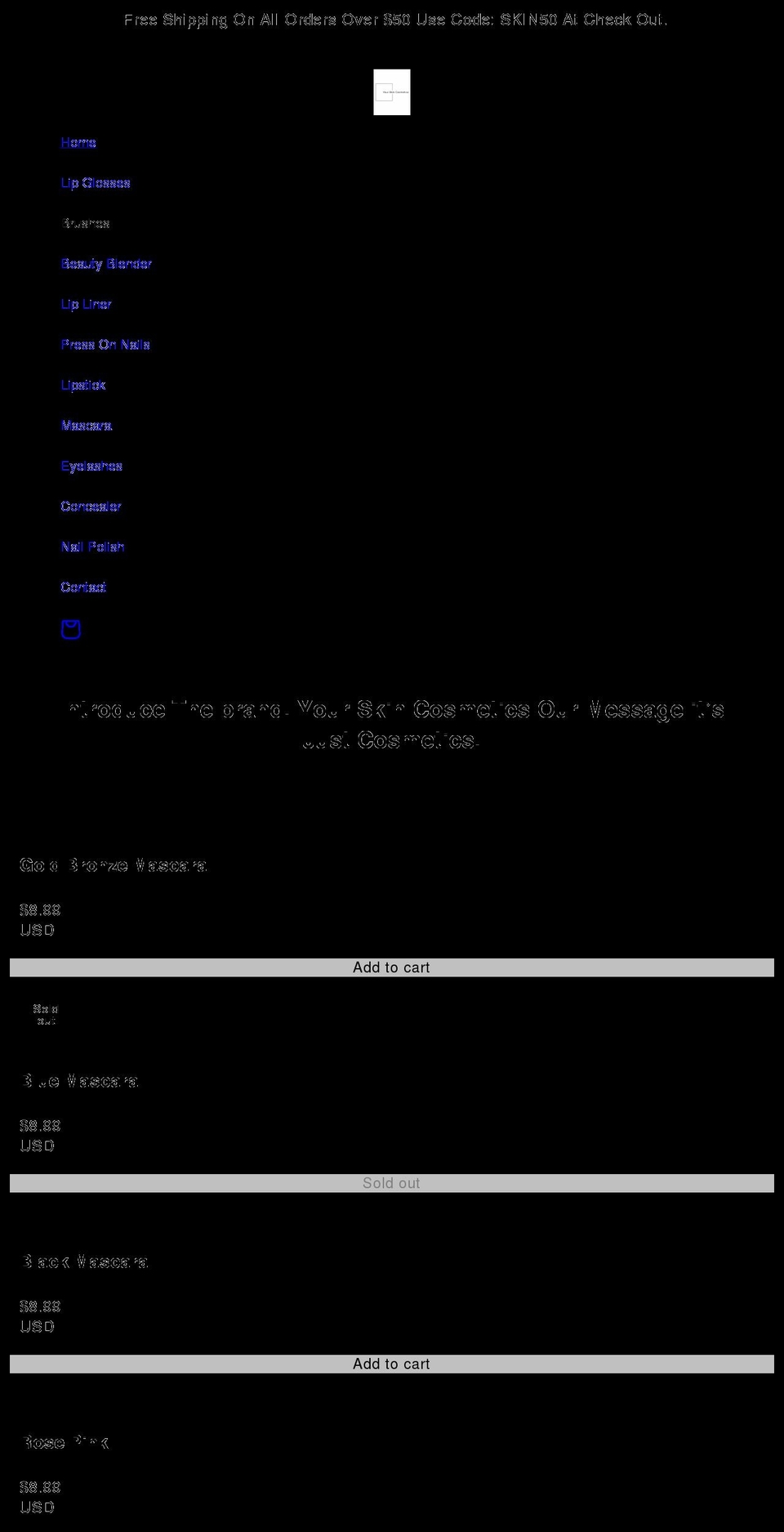yourskincosmetics.com — Shopify storefront screenshot