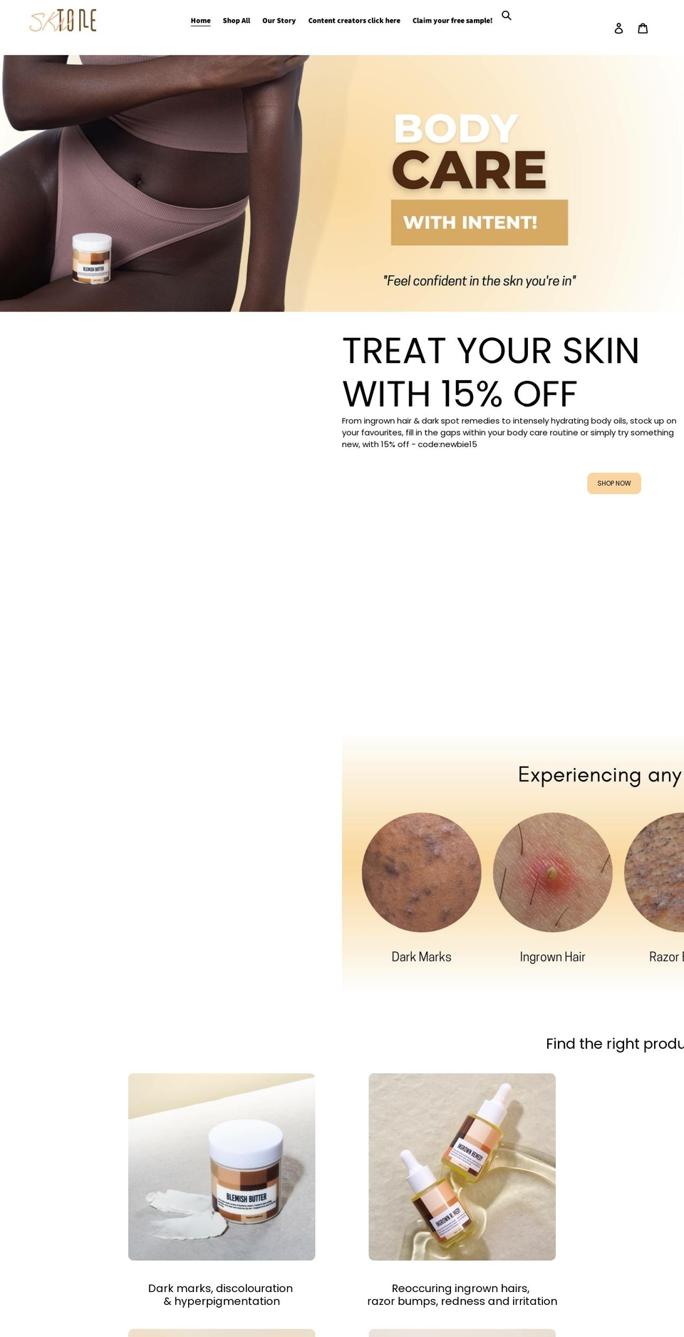 yourskntone.com shopify website screenshot