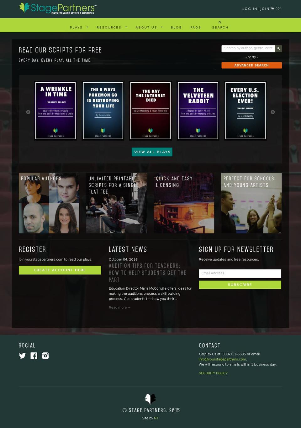 yourstagepartners.com shopify website screenshot