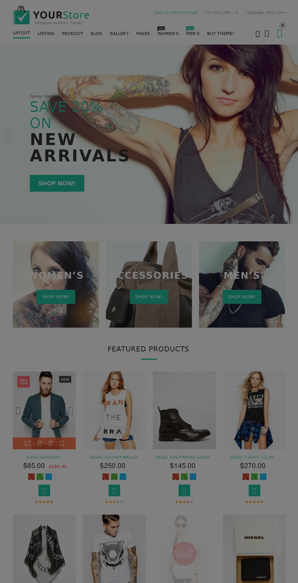 YourStore Shopify theme site example yourstore-default.myshopify.com
