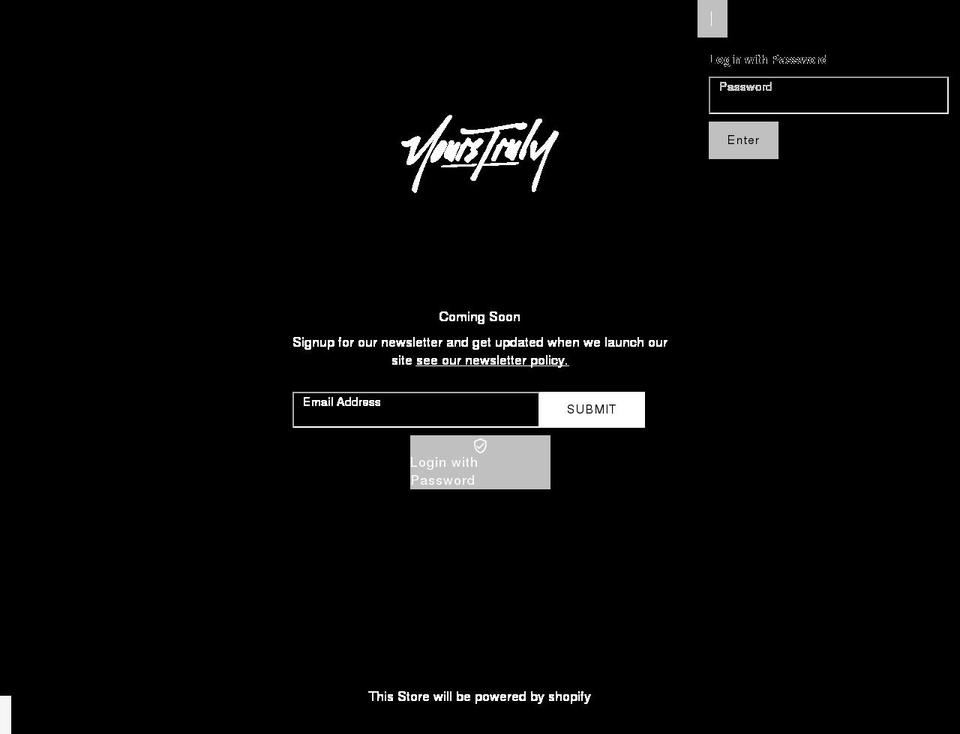 yourstrulyclothing.com shopify website screenshot