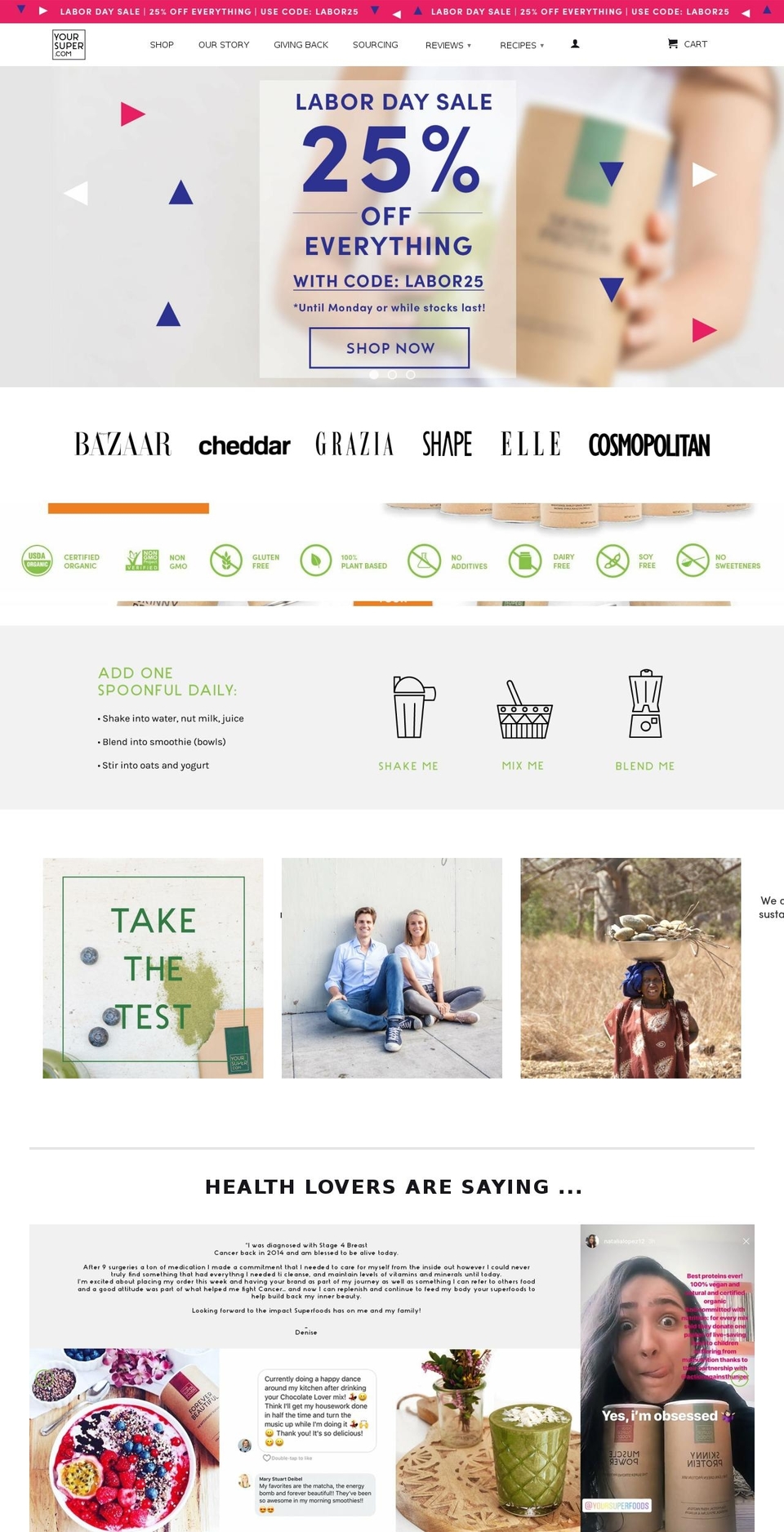 yoursuprfoods.com — Shopify storefront screenshot