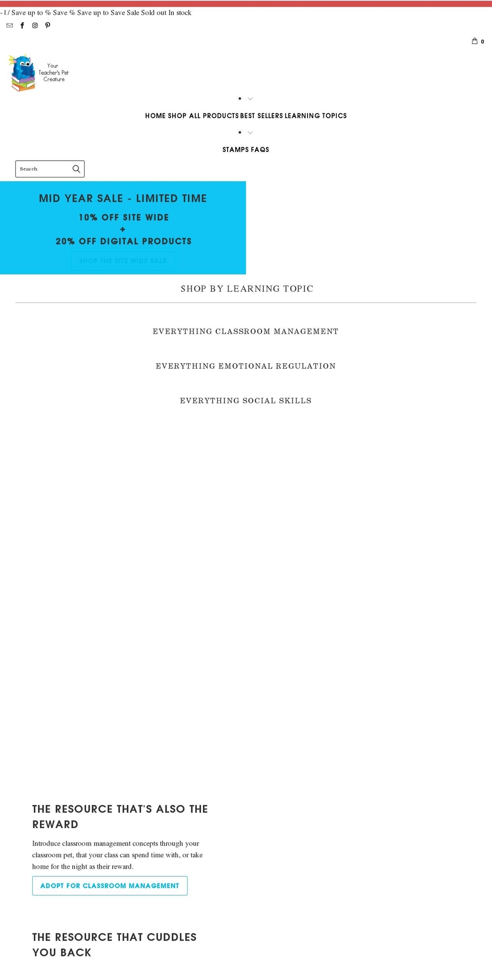 yourteacherspetcreature.com shopify website screenshot