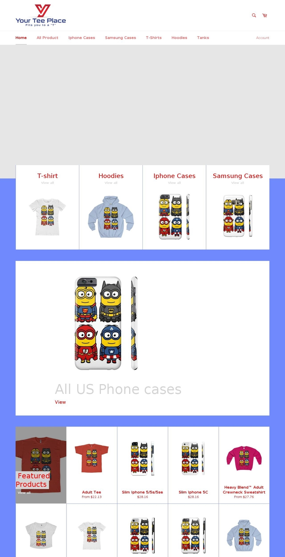 yourteeplace.com shopify website screenshot