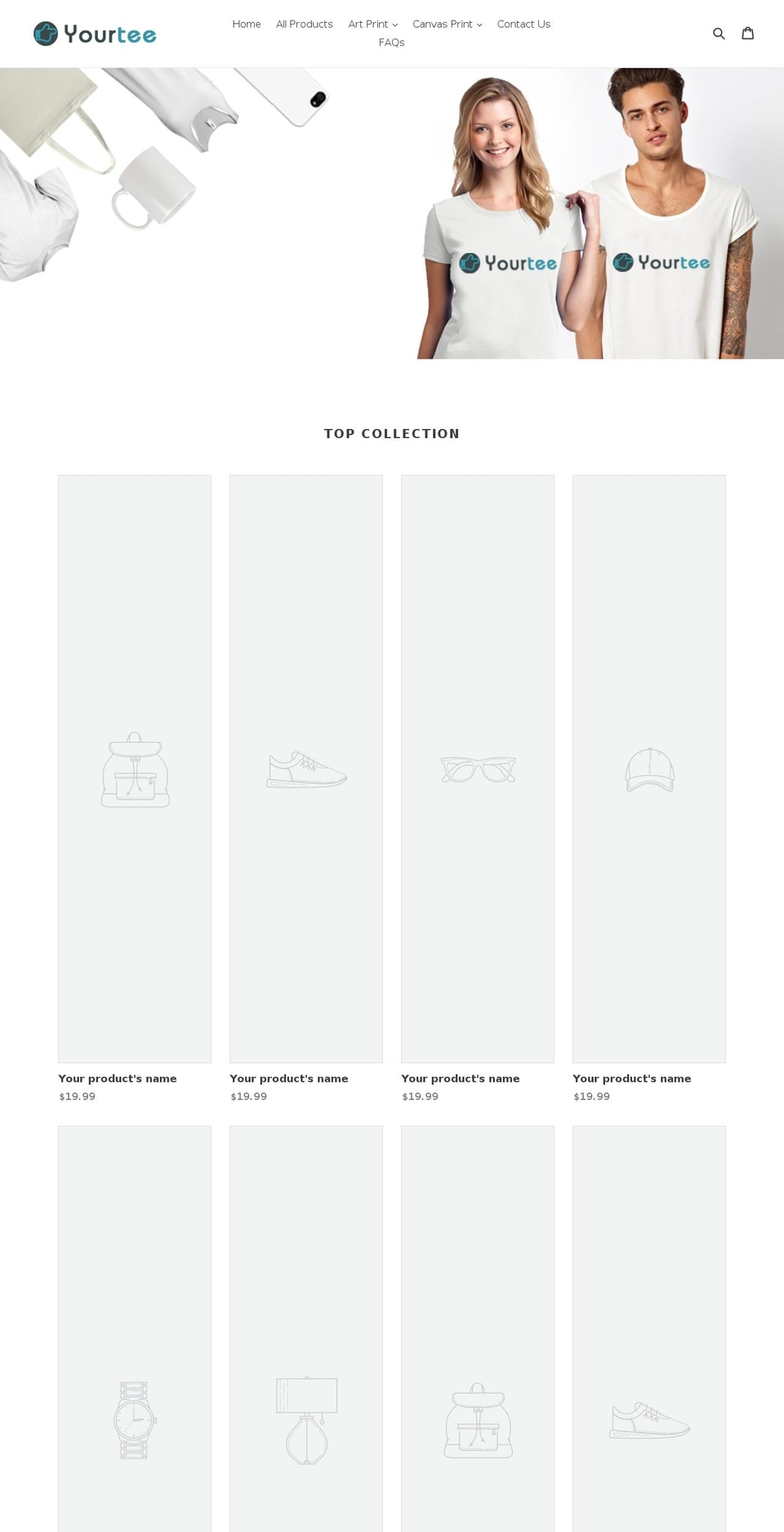 yourteestore.com shopify website screenshot
