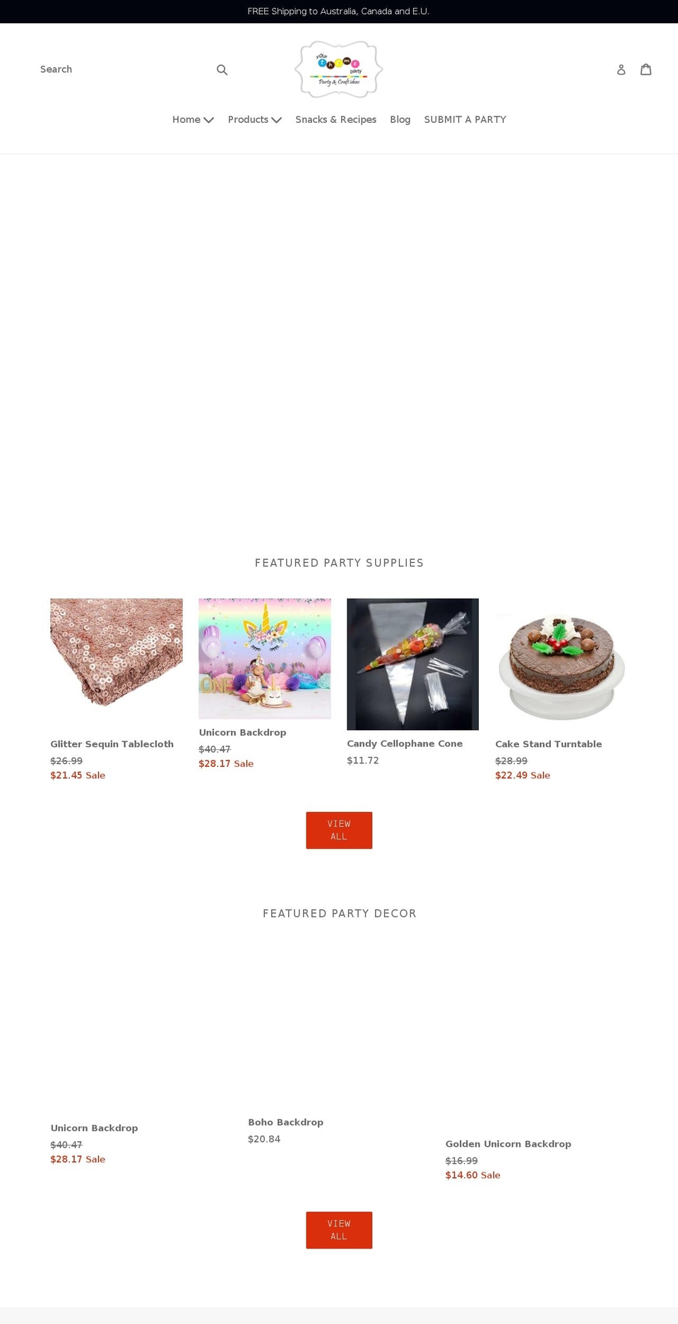 yourthemeparty.com — Shopify storefront screenshot
