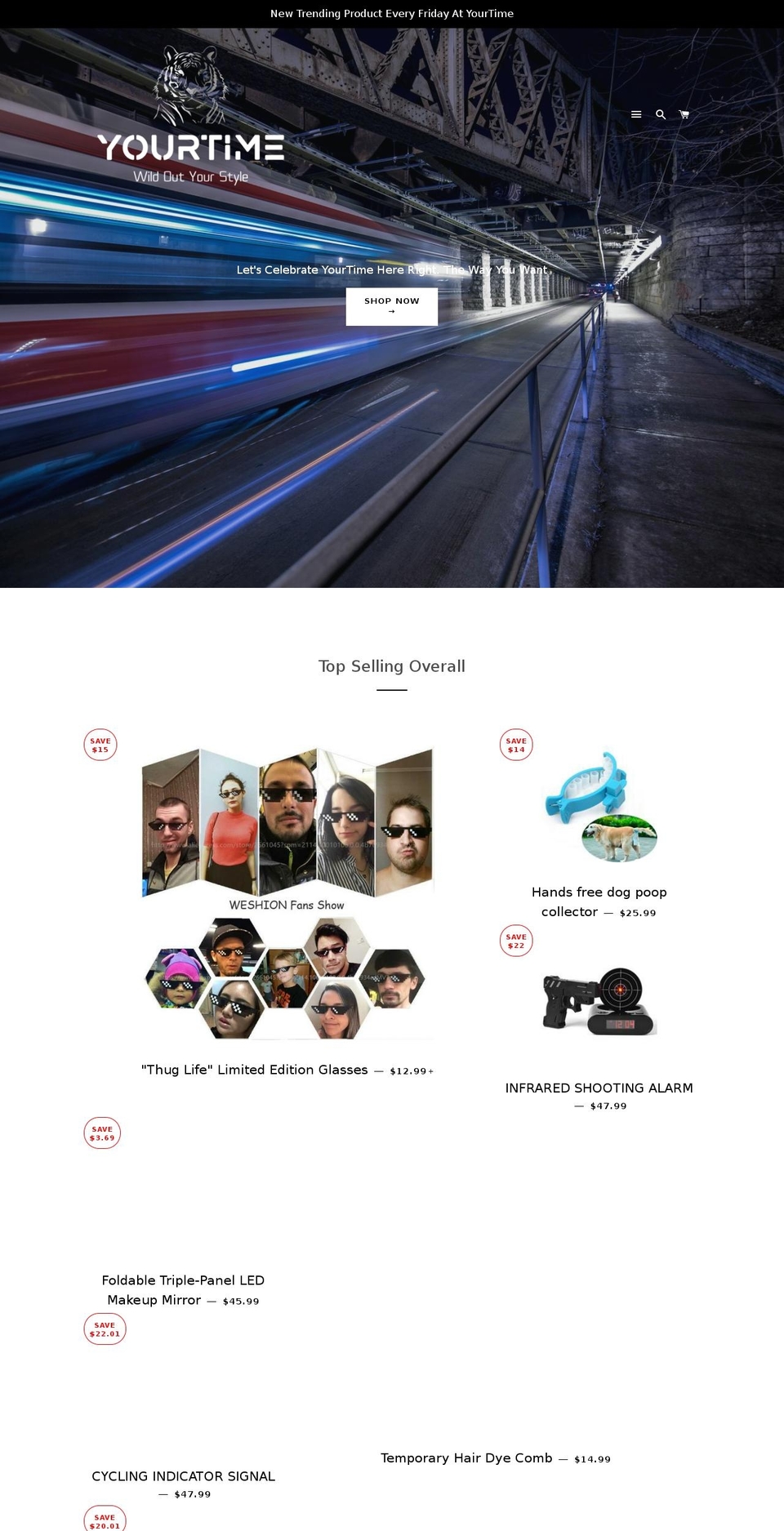 yourtimeshop.com shopify website screenshot