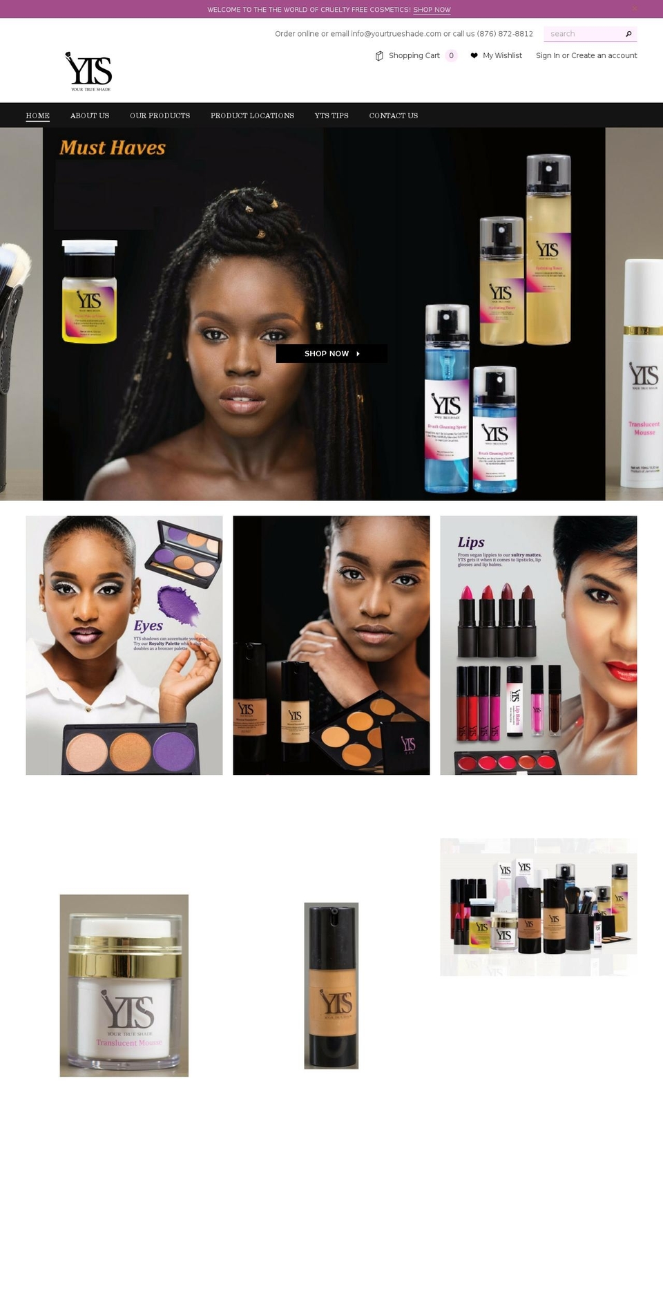 yourtrueshade.com shopify website screenshot