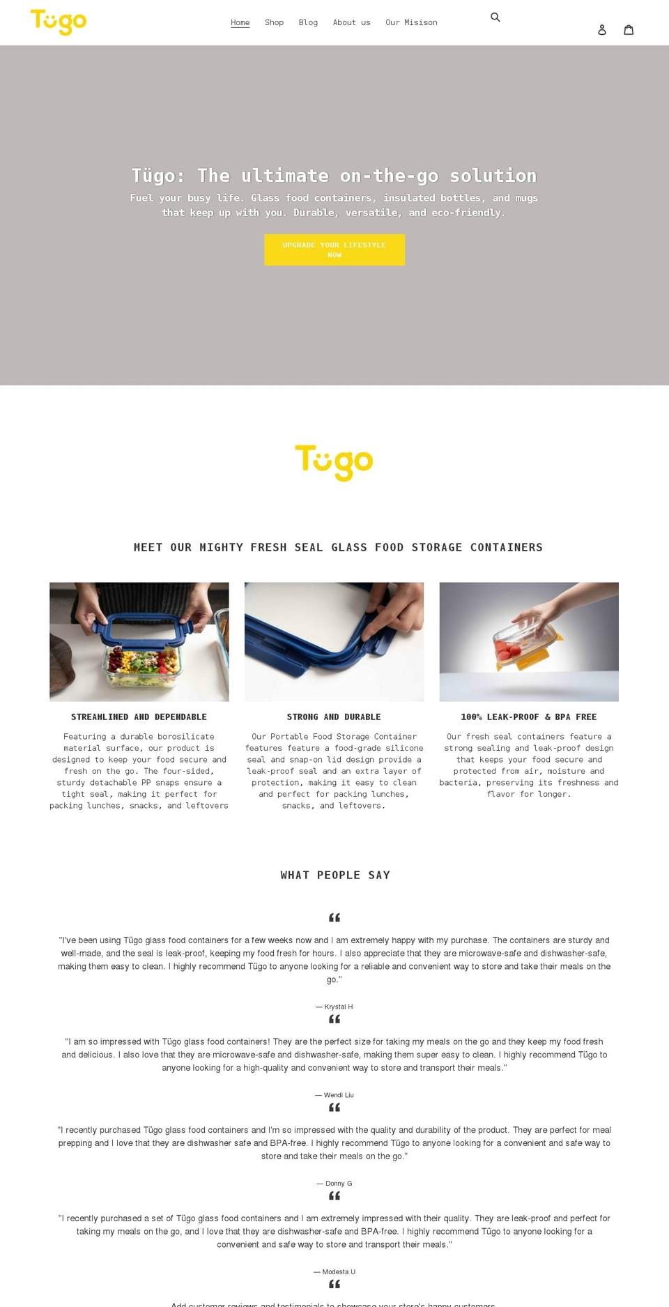 yourtugo.com shopify website screenshot