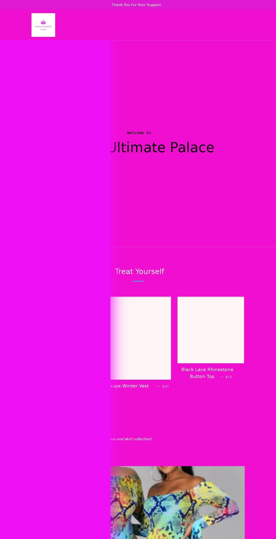 yourultimatepalace.com shopify website screenshot