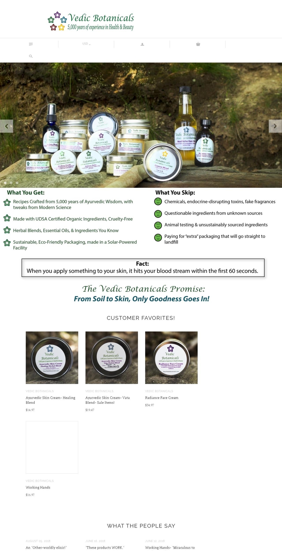 yourvedicbotanicals.com — Shopify storefront screenshot