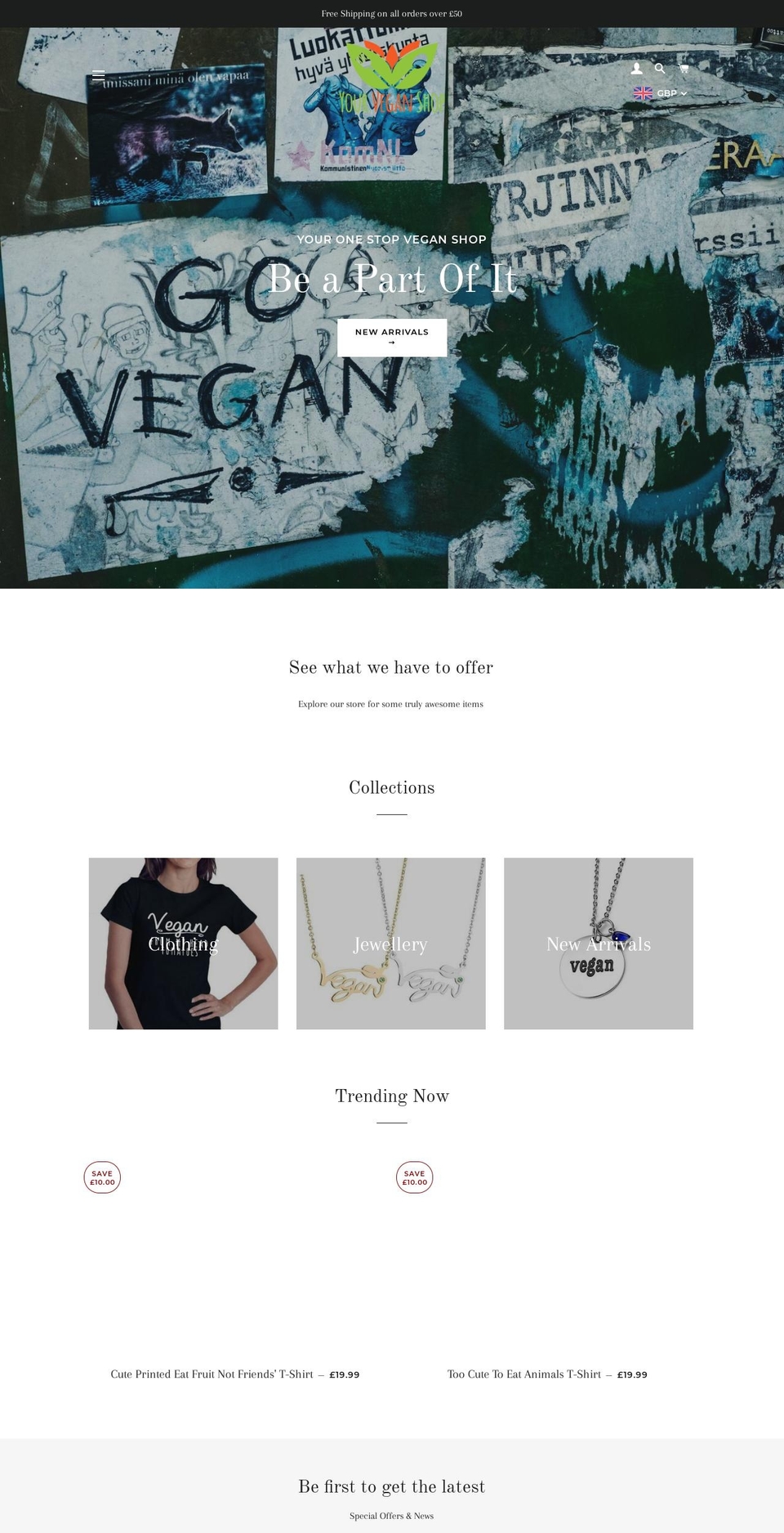 yourveganshop.com — Shopify storefront screenshot