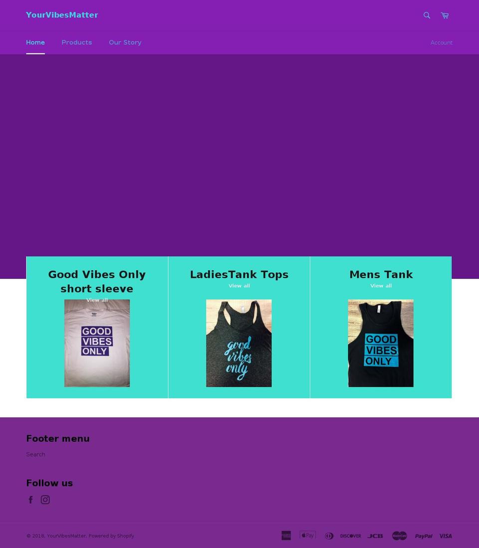 yourvibesmatter.com — Shopify storefront screenshot