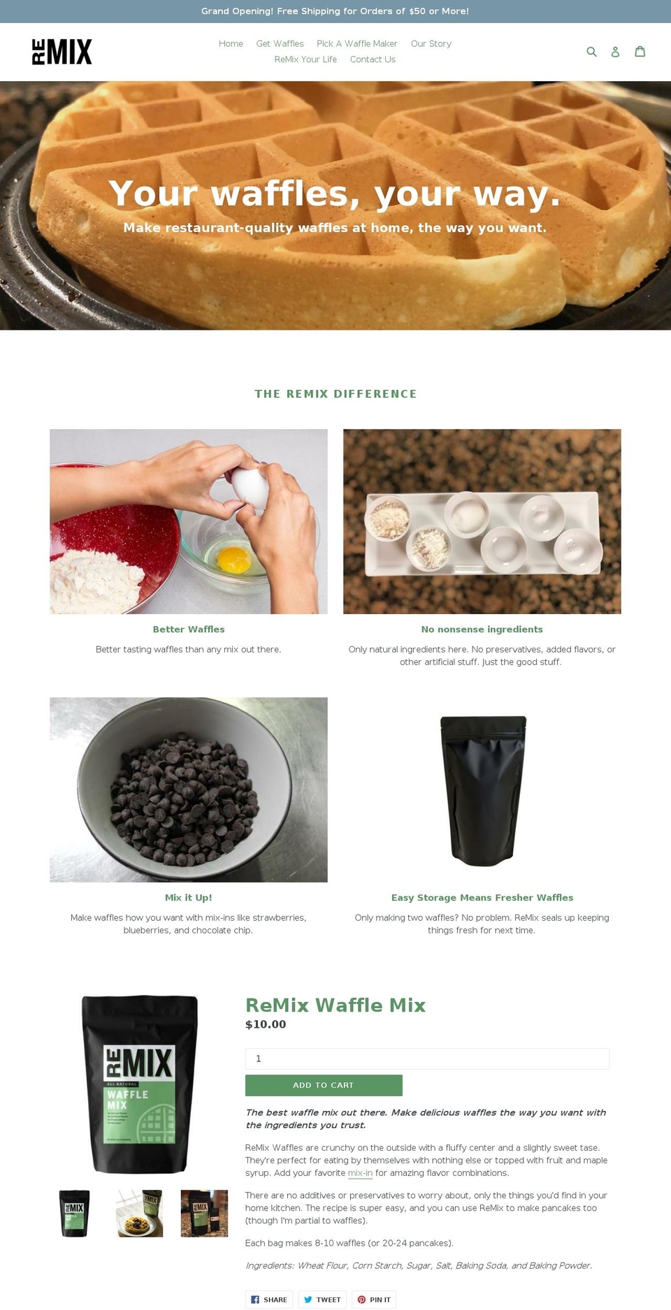 yourwaffle.com — Shopify storefront screenshot