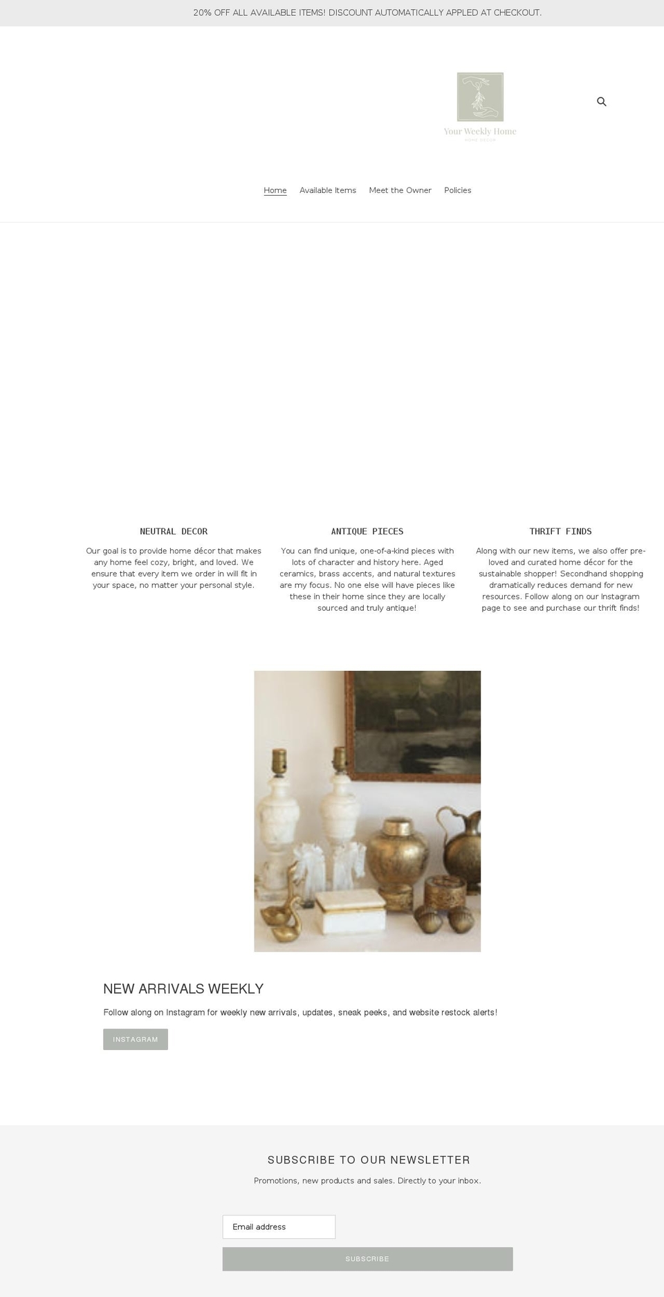 yourweeklythrift.shop shopify website screenshot