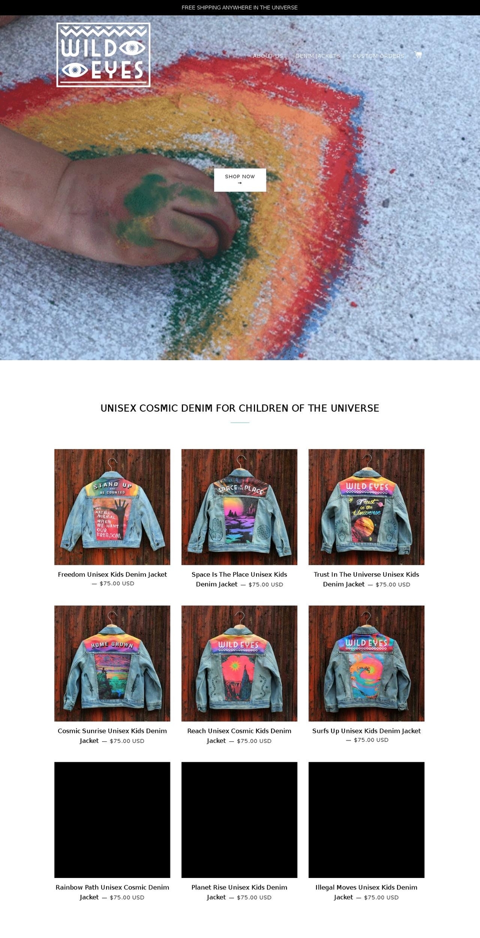 yourwildeyes.com — Shopify storefront screenshot