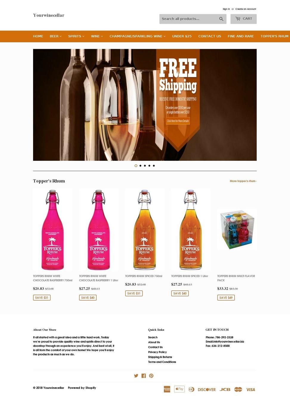 yourwinecellar.us shopify website screenshot