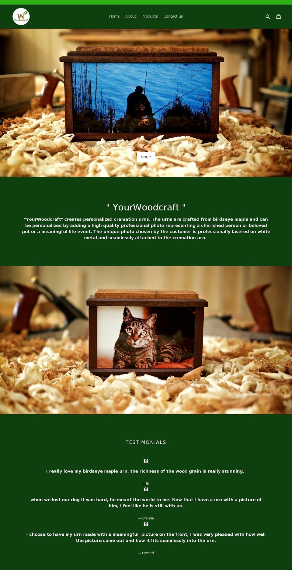 yourwoodcraft.com — Shopify storefront screenshot
