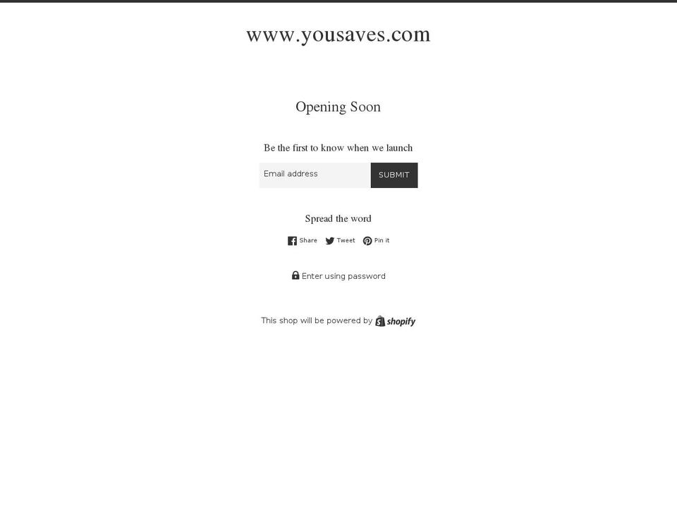 yousaves.com shopify website screenshot