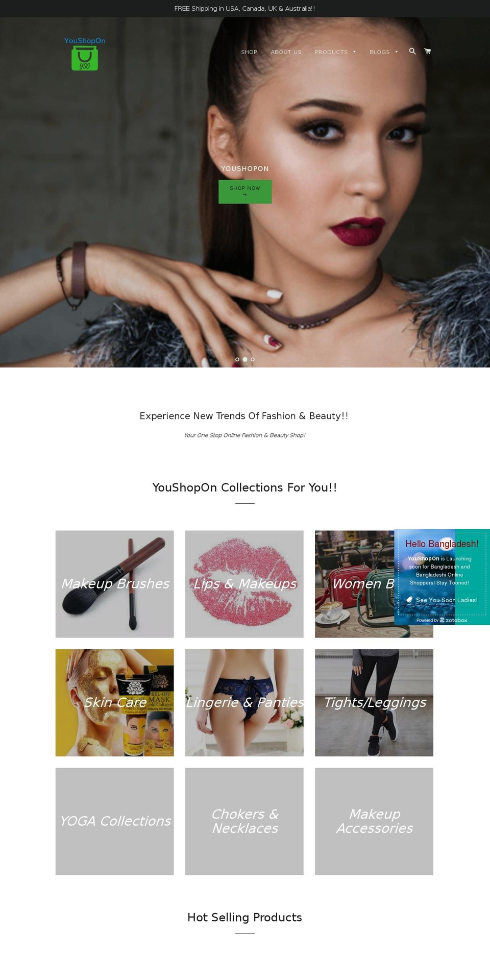 youshopon.com — Shopify storefront screenshot