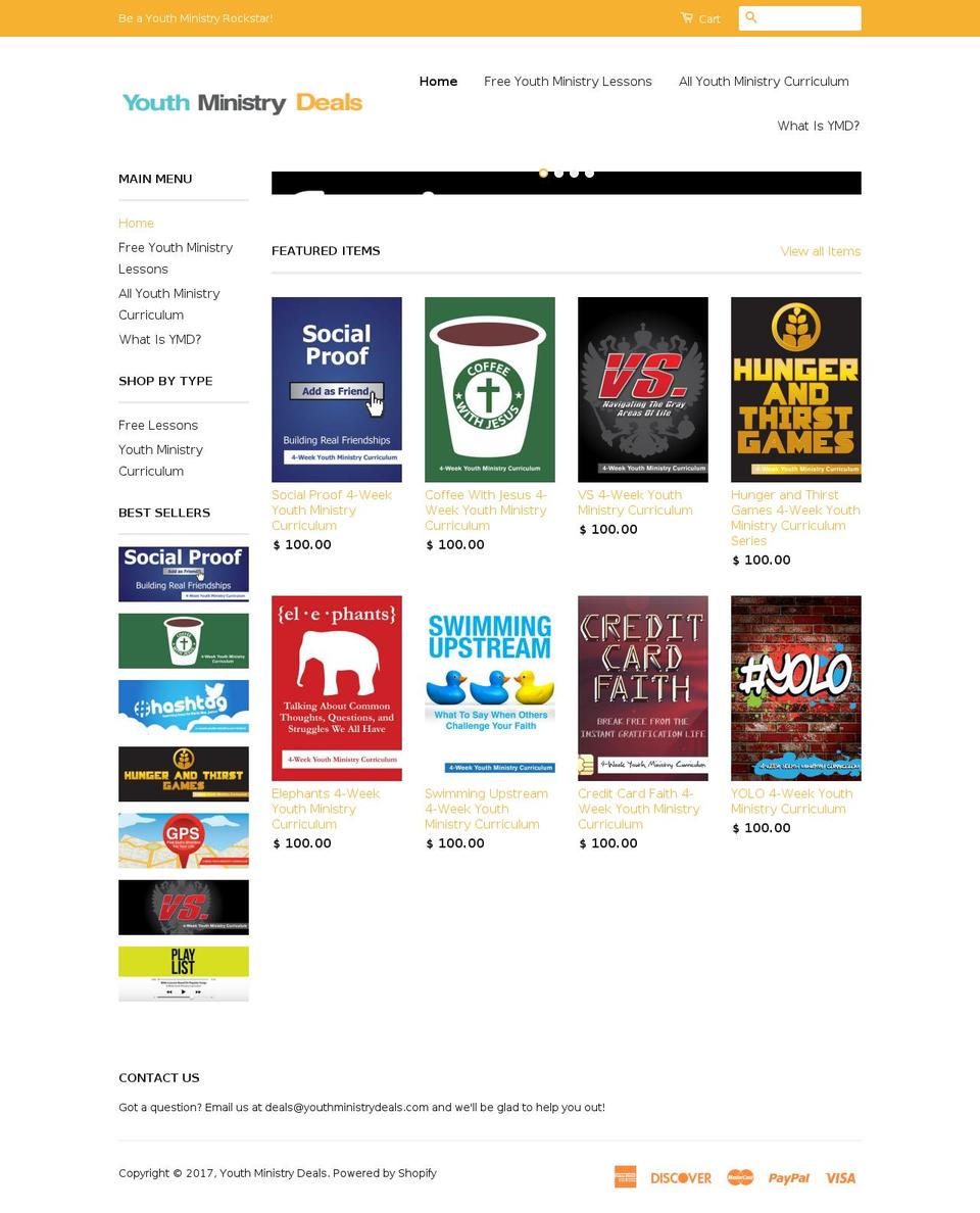 youth-ministry-deals.com shopify website screenshot